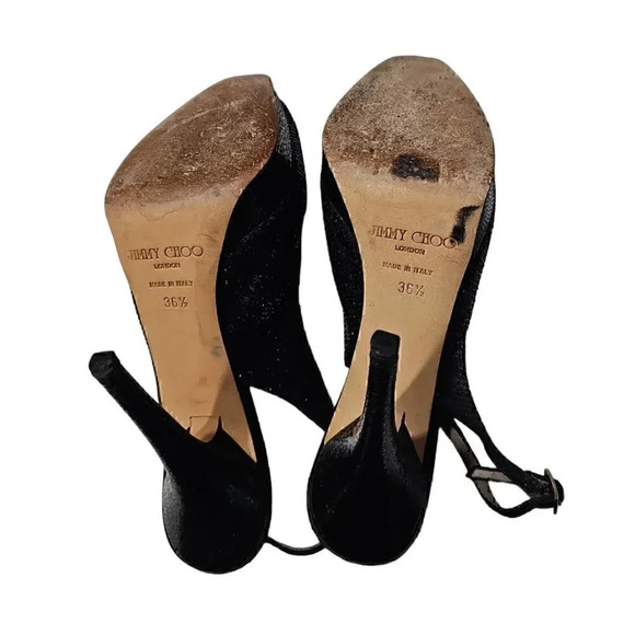 Jimmy Choo Nova Slingback sandal, black glitter, size 36.5, US = 5.5 - 6 - Picture 4 of 8